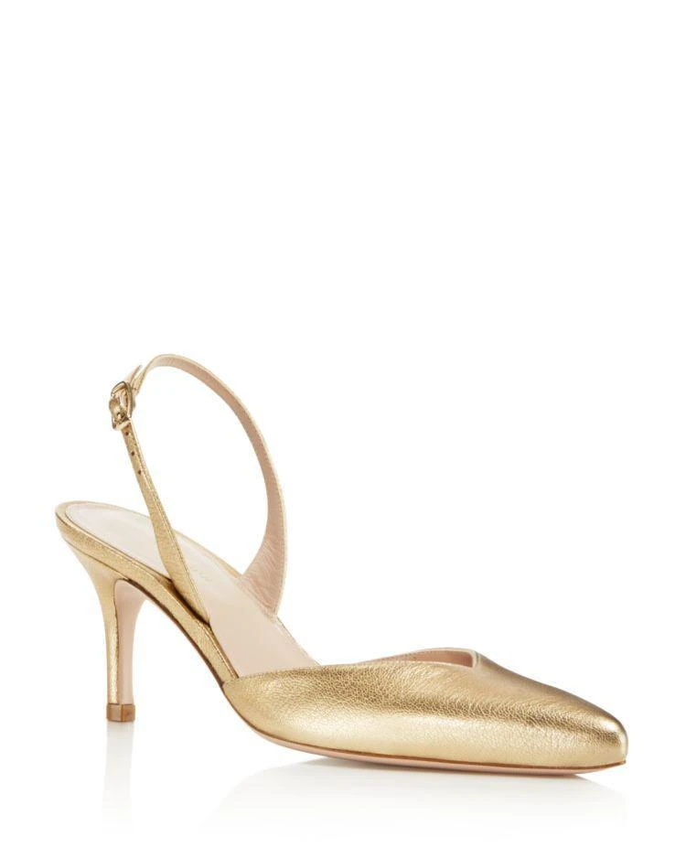 商品Stuart Weitzman|Women's Sleek Metallic Leather Slingback Pumps,价格¥1366,第1张图片