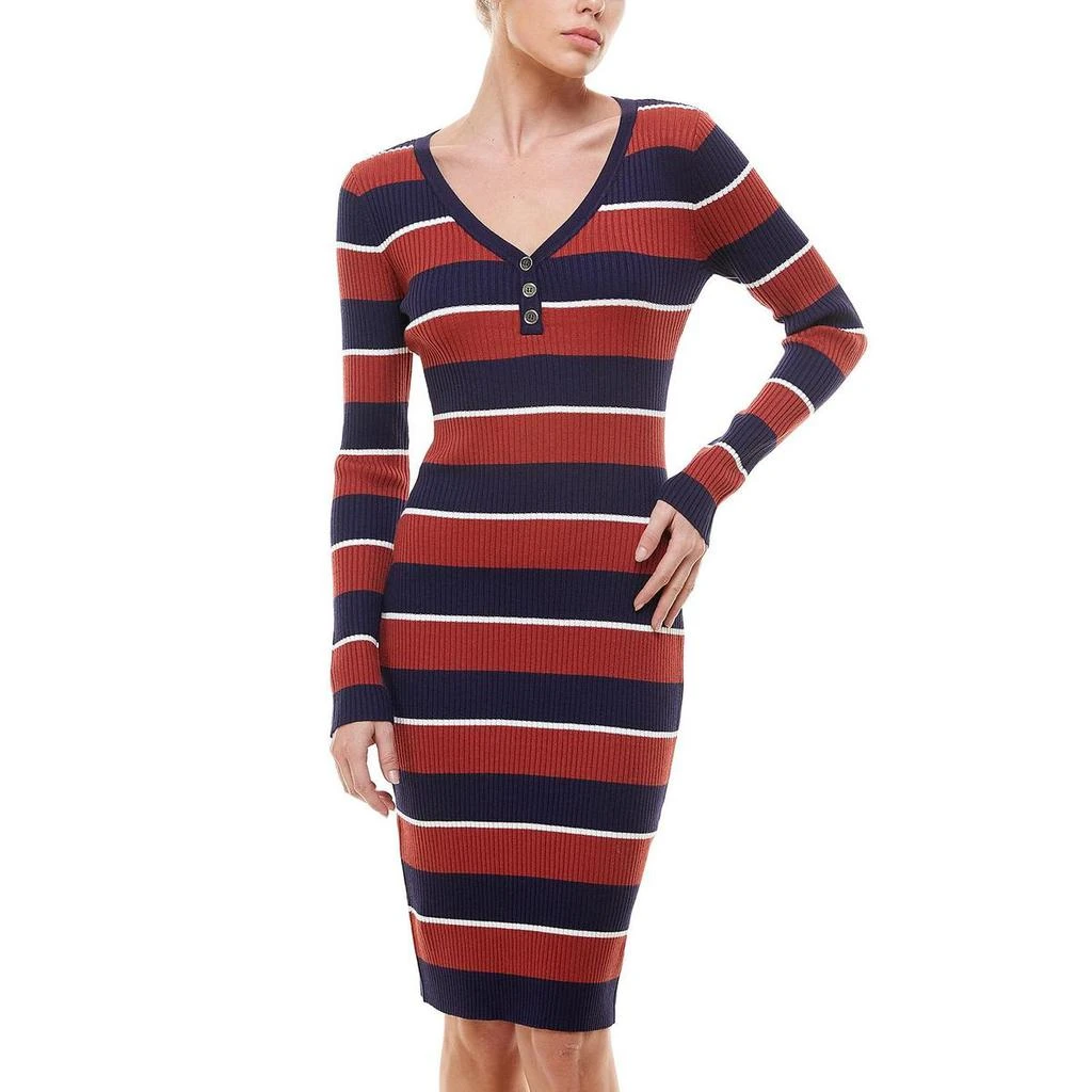 商品Planet Gold|Planet Gold Womens Striped Ribbed Sweaterdress,价格¥54,第1张图片