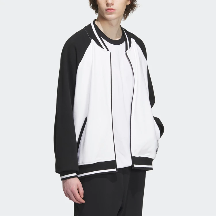 商品[国内直发] Adidas|adidas 字母印花运动休闲飞行员夹克 男女同款 白色,价格¥328,第4张图片详细描述