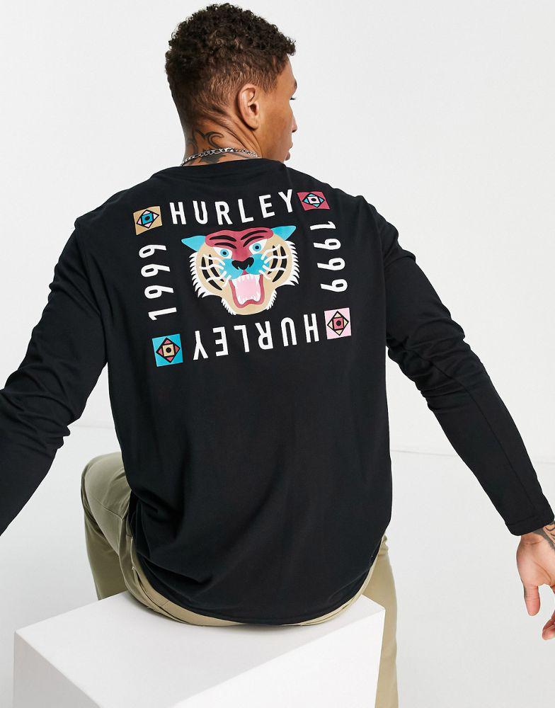 Hurley Bengal long sleeve t-shirt in black商品第1张图片规格展示