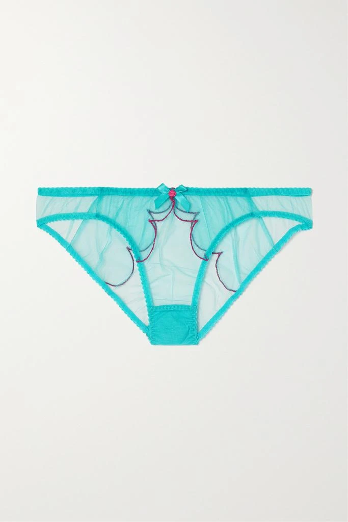 商品L'Agent by Agent Provocateur|Lorna 蝴蝶结缀饰刺绣绢网三角裤,价格¥173,第1张图片