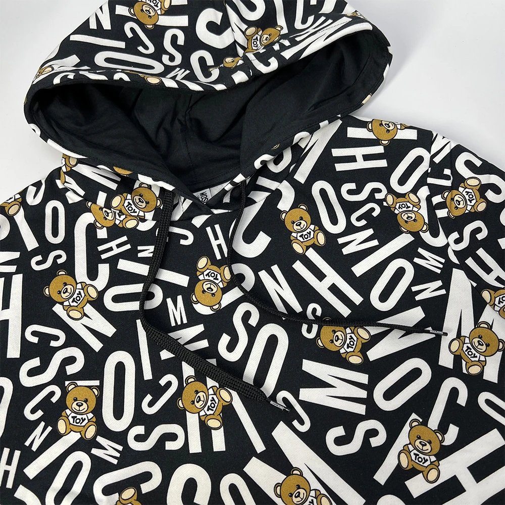 MOSCHINO 女士黑色棉质连帽卫衣 ZT1719-9005-1555 商品