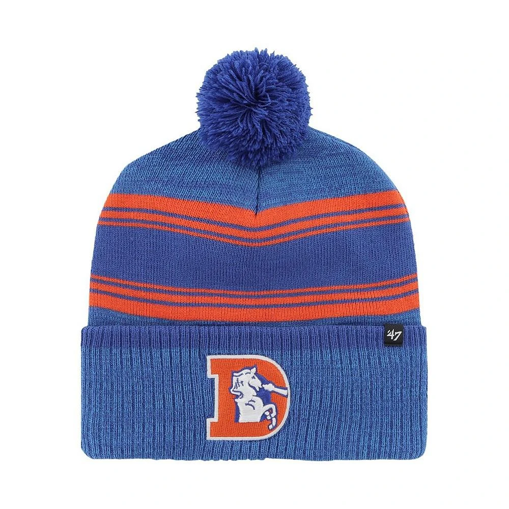 商品47 Brand|Men's Royal Denver Broncos Fadeout Cuffed Knit Hat with Pom,价格¥235,第1张图片