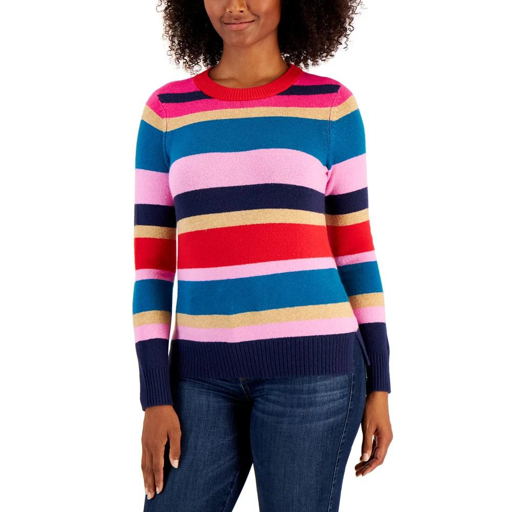 商品Charter Club|Petite Party Stripe Sweater, Created for Macy's,价格¥80,第1张图片