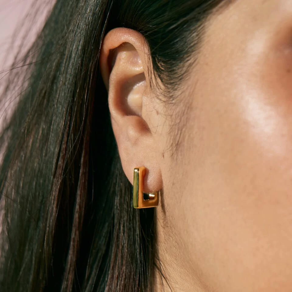 商品ESTELLA BARTLETT|Estella Bartlett Square Gold-Tone Hoop Earrings,价格¥166,第2张图片详细描述