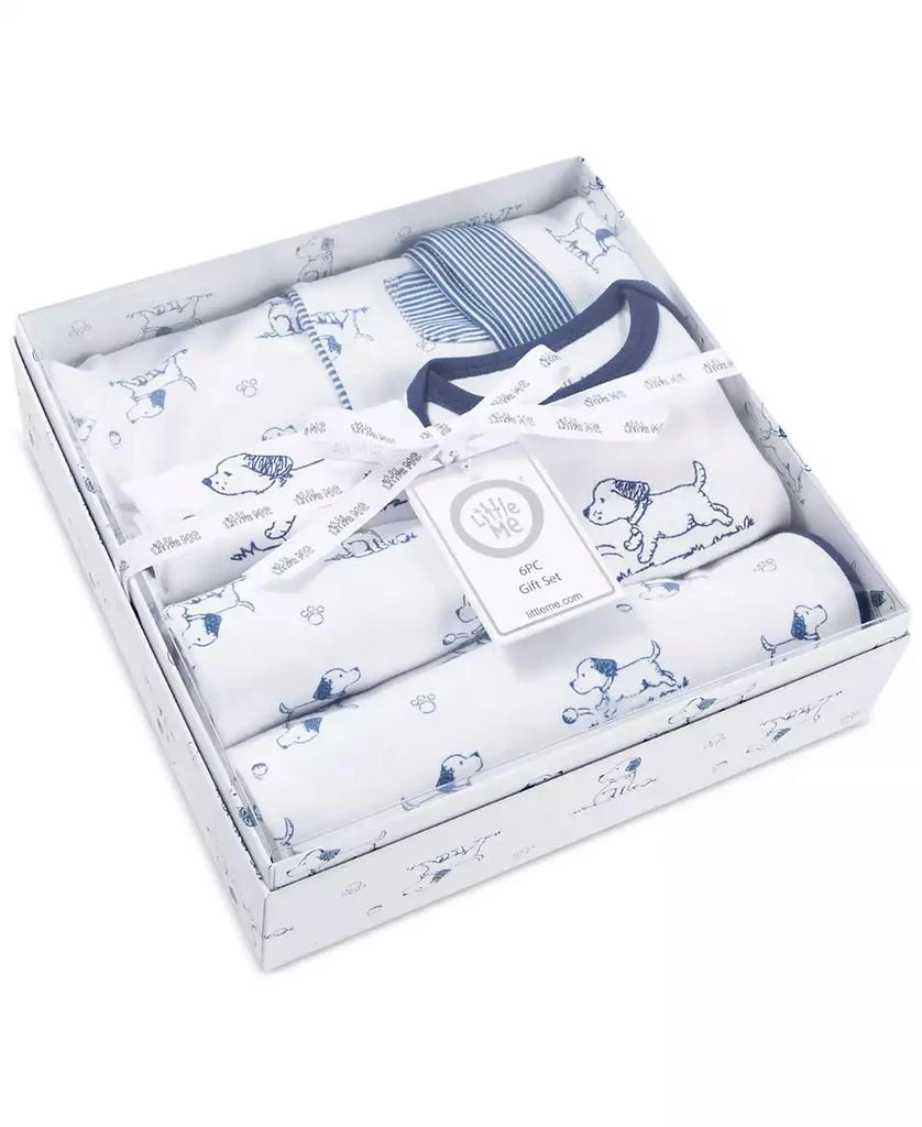 商品Little Me|Baby Boys Cotton Puppy Toile Gift Box, 6 Piece Set,价格¥371,第3张图片详细描述