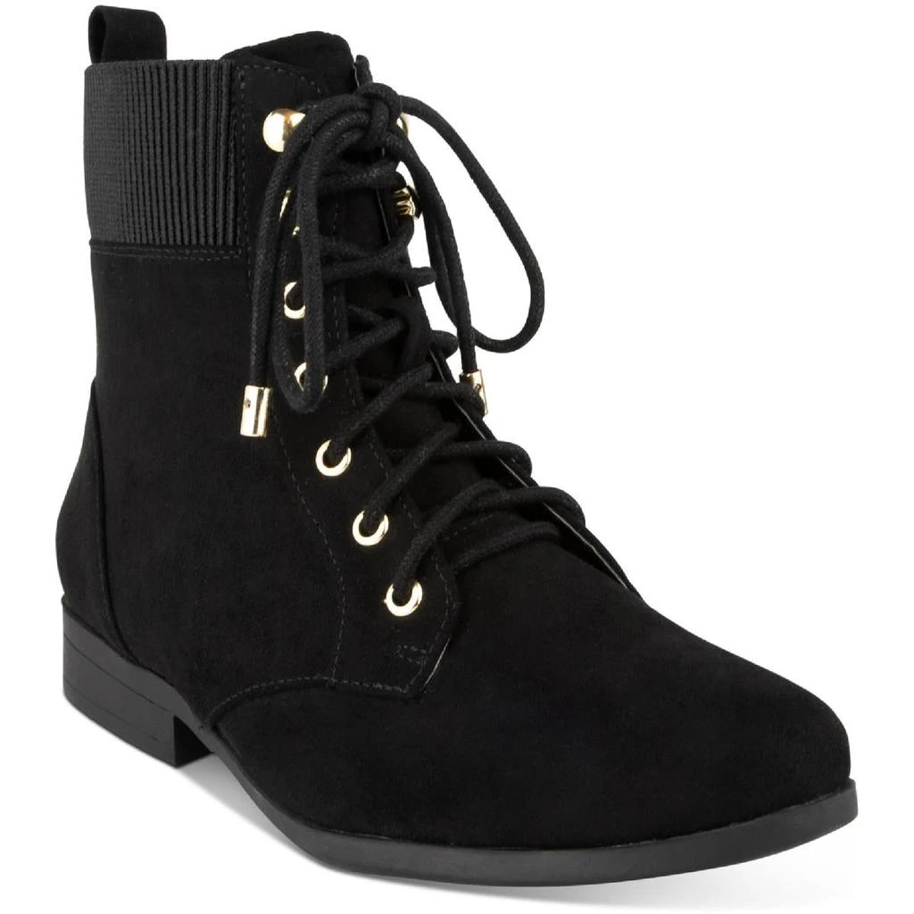 商品Karen Scott|Karen Scott Womens Clarissae Faux Suede Almond Toe Combat & Lace-up Boots,价格¥77,第1张图片