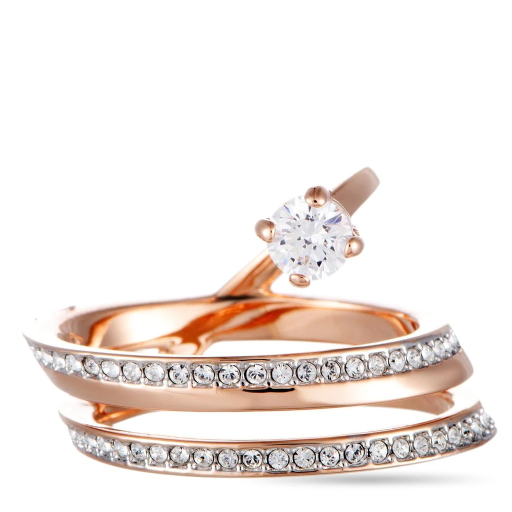 Swarovski Fresh Rose Gold-Plated Crystal Swirl Ring 商品