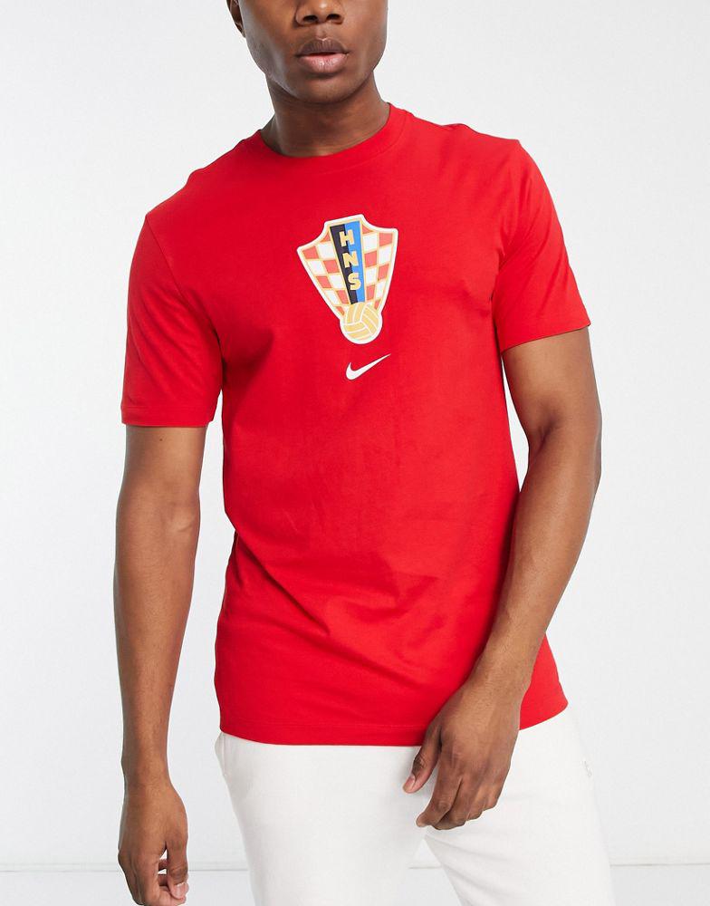 Nike Football World Cup 2022 Croatia unisex crest t-shirt in red商品第1张图片规格展示
