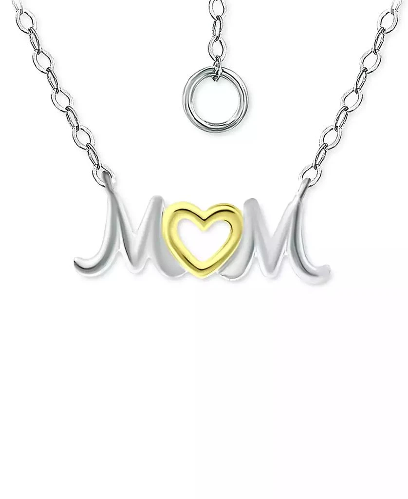 商品Giani Bernini|MOM Heart Pendant Necklace in Sterling Silver & 18k Gold-Plated, 16" + 2" extender, Created for Macy's,价格¥141,第1张图片