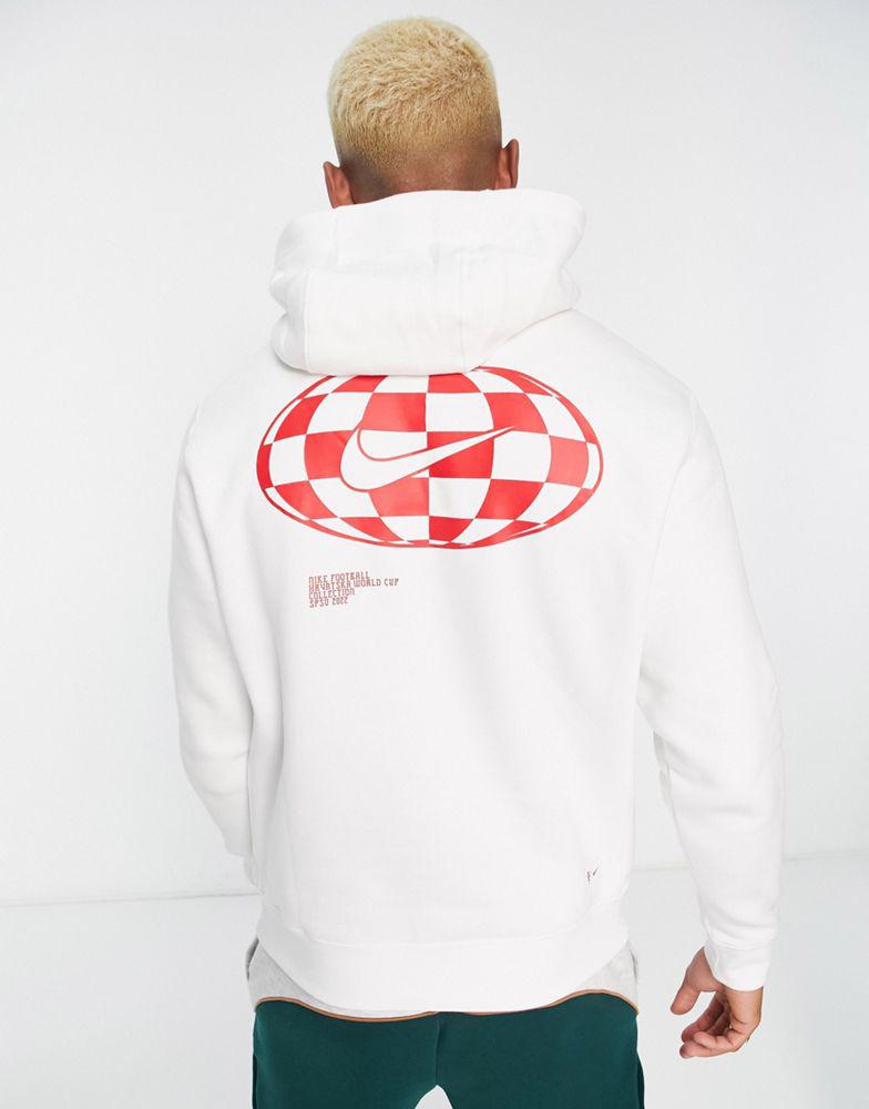 Nike Football World Cup 2022 Croatia unisex club hoodie sweat in white商品第2张图片规格展示