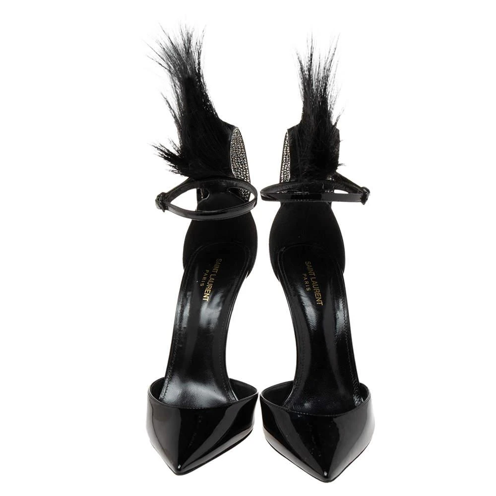 商品[二手商品] Yves Saint Laurent|Saint Laurent Black Patent Leather And Antelope Fur Jamie D'orsay Pumps Size 37,价格¥5018,第3张图片详细描述