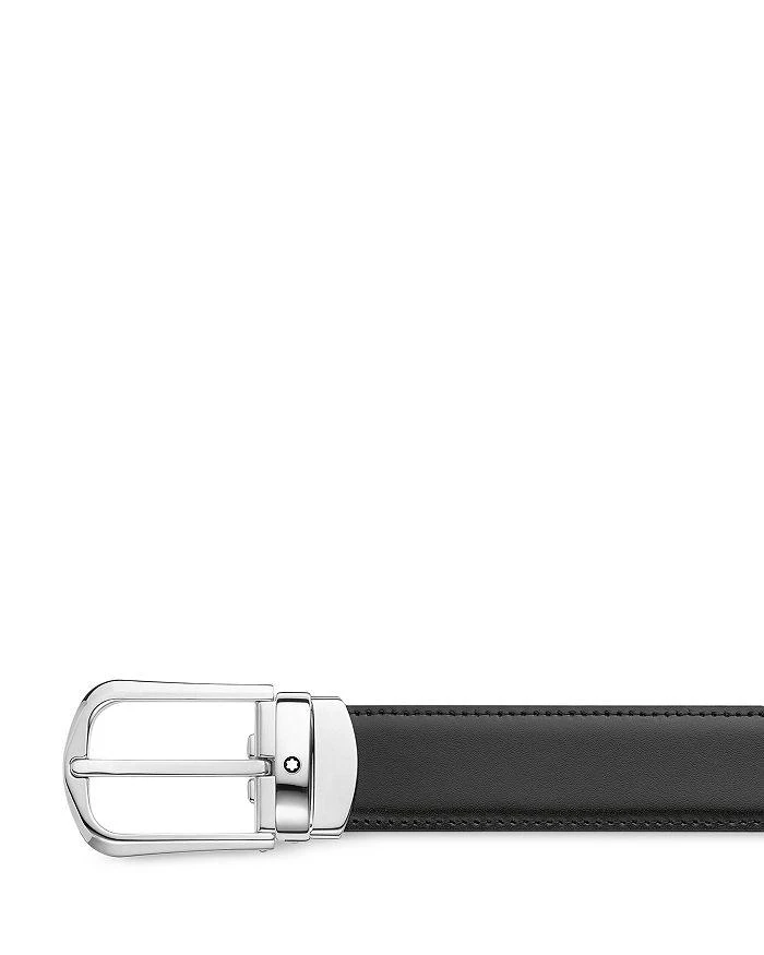 商品MontBlanc|Men's Horseshoe Stainless Steel Reversible Leather Belt,价格¥2843,第2张图片详细描述