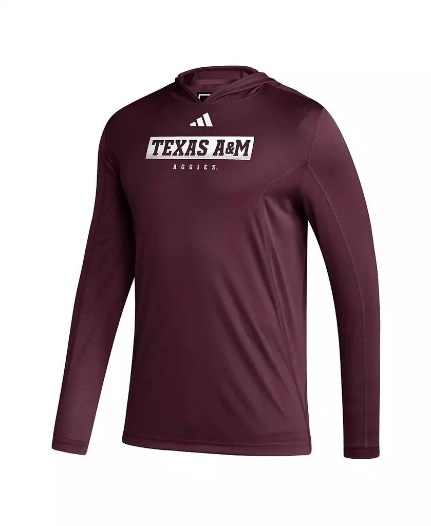 商品Adidas|Men's Maroon Texas A&M Aggies Sideline AEROREADY Hooded Long Sleeve T-shirt,价格¥347,第2张图片详细描述