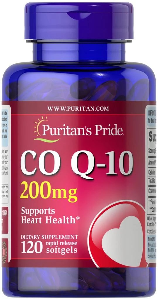 商品Puritan's Pride|辅酶Q10胶囊速效版 心脏保健 200mg 120粒/瓶,价格¥542,第1张图片