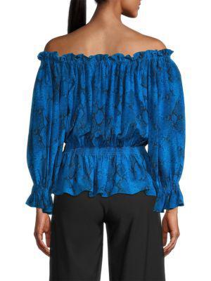 商品Tahari|Silk Off-The-Shoulder Blouse,价格¥948,第4张图片详细描述