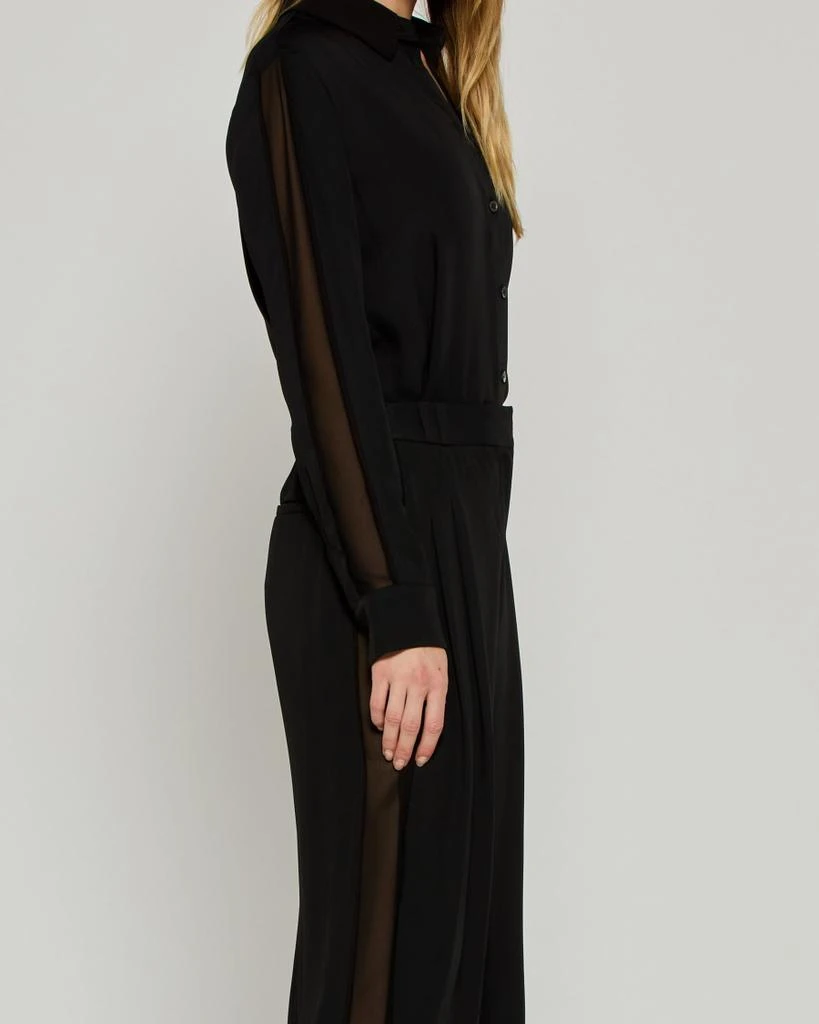 Classic Shirt With Georgette Trim - Black 商品