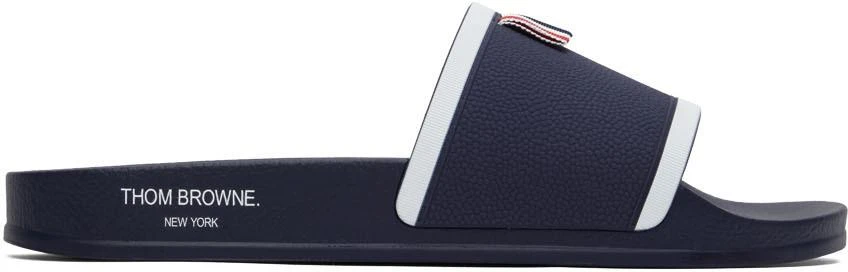 商品Thom Browne|海军蓝徽标拖鞋,价格¥1600,第1张图片