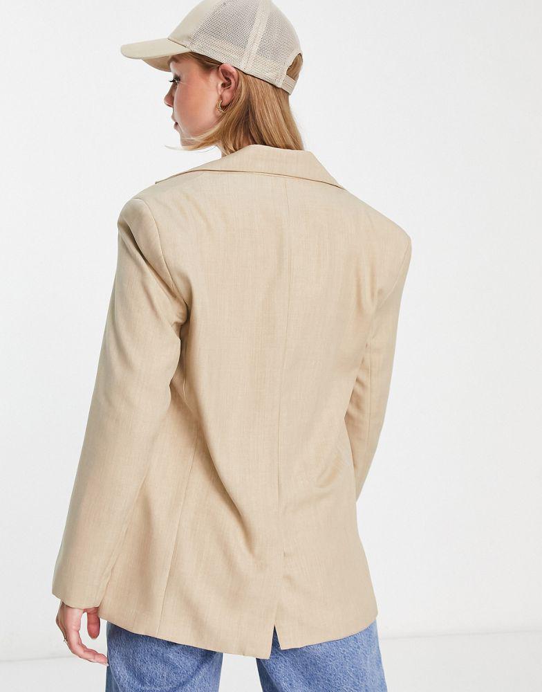 Bershka core oversized blazer in camel商品第2张图片规格展示