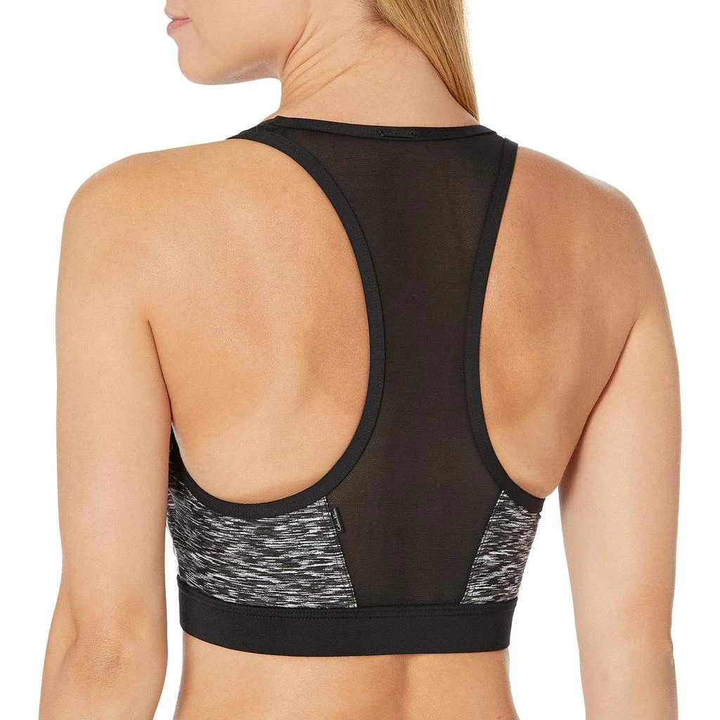 商品Calvin Klein|Women's Space Dye Printed Mesh Insert Sports Bra Bikini Top,价格¥626,第2张图片详细描述