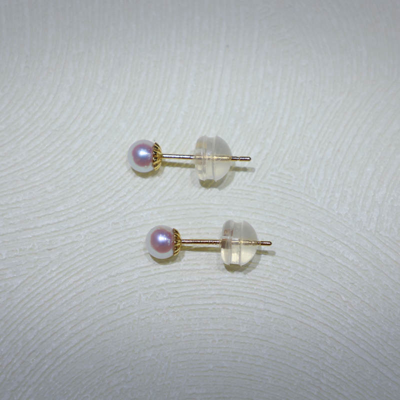 18Kakoya珍珠耳钉3.5-4mm商品第3张图片规格展示