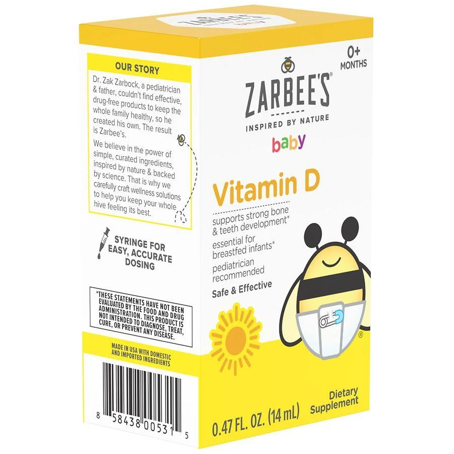 商品ZarBee's Naturals|婴儿维生素 D 补充剂不含香料 ,价格¥92,第5张图片详细描述