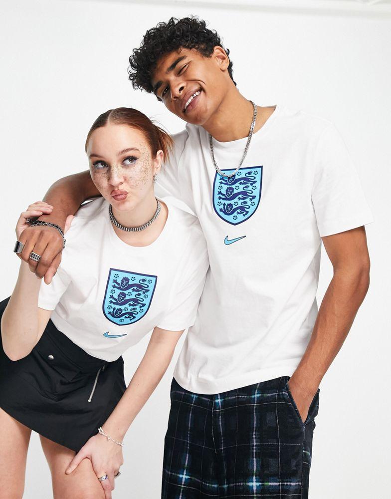 Nike Football World Cup 2022 England unisex crest t-shirt in white商品第3张图片规格展示