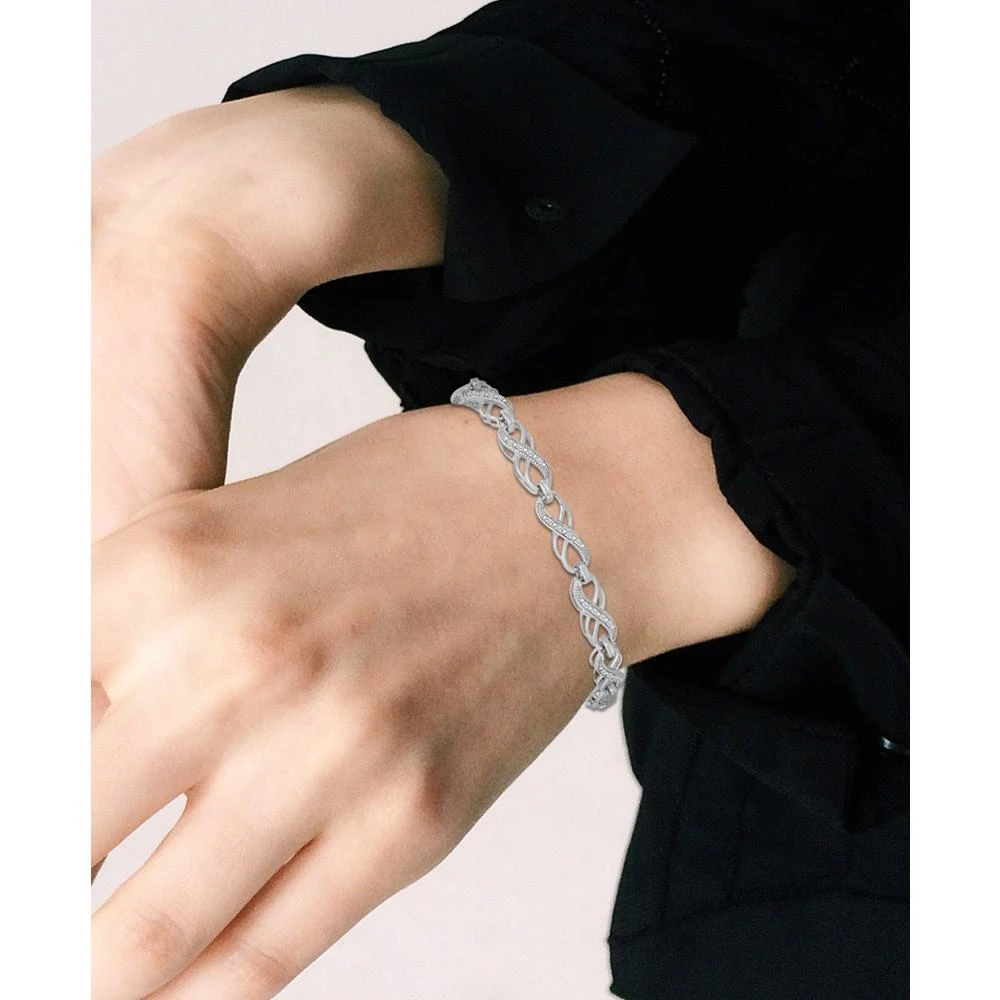 商品Macy's|Diamond Infinity Link Bracelet (1/4 ct. t.w.) in Sterling Silver,价格¥1042,第2张图片详细描述