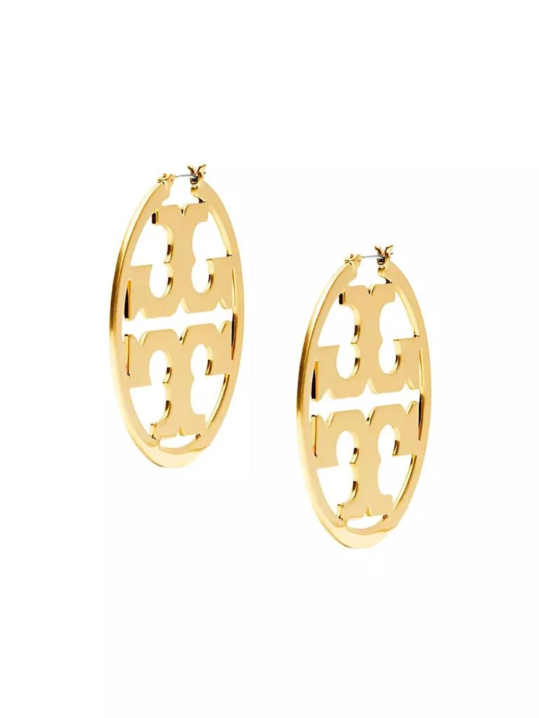 商品Tory Burch|Goldtone Double T Hoop Earrings,价格¥1178,第1张图片