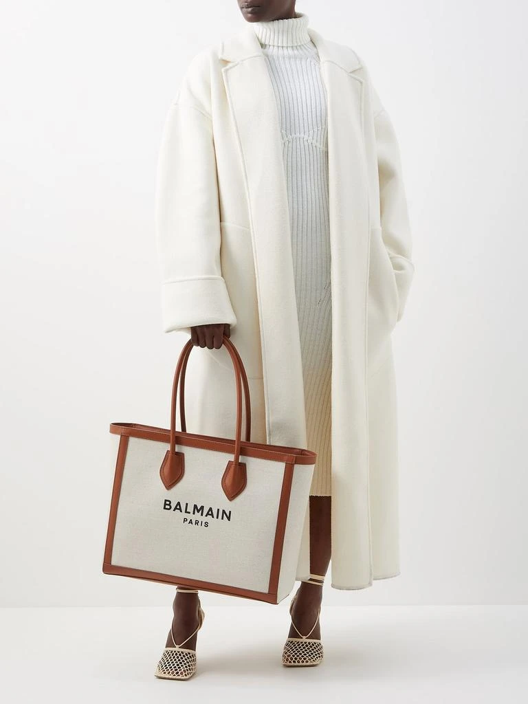 商品Balmain|B-Army leather-trim canvas tote bag,价格¥9134,第2张图片详细描述