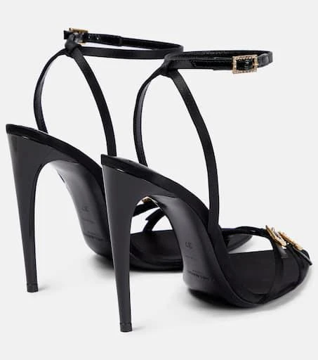 商品Yves Saint Laurent|Cassie 110绉纱缎布高跟凉鞋,价格¥9553,第3张图片详细描述