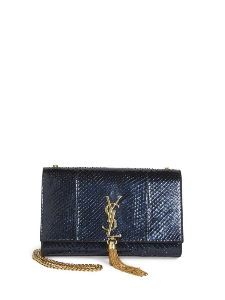 商品Yves Saint Laurent|Kate Monogram Medium Metallic Python Tassel Chain Shoulder Bag,价格¥20681,第1张图片