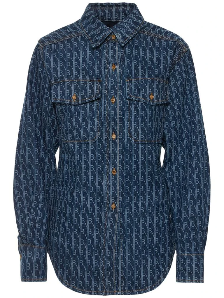 商品Victoria Beckham|Utility Monogram Cotton Denim Shirt,价格¥1499,第1张图片