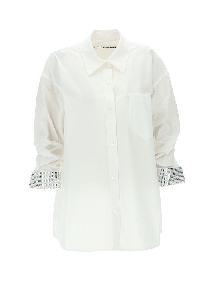 商品Alexander Wang|Alexander Wang Embellished Cuff Buttoned Shirt,价格¥5202,第1张图片