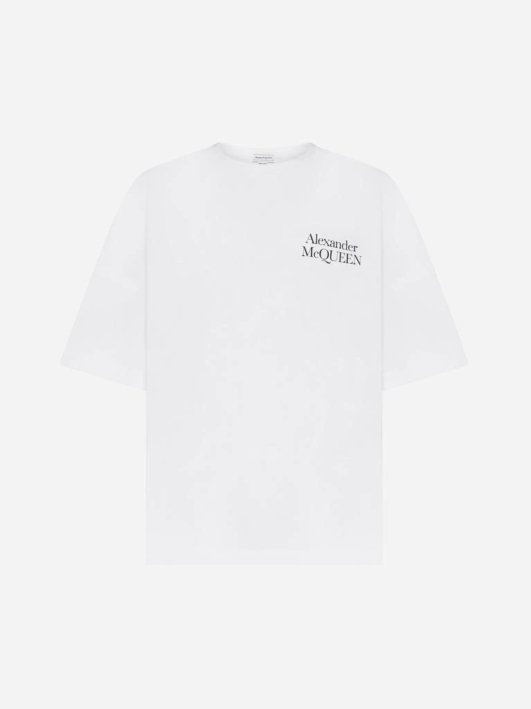 商品Alexander McQueen|Logo cotton t-shirt,价格¥1586,第1张图片