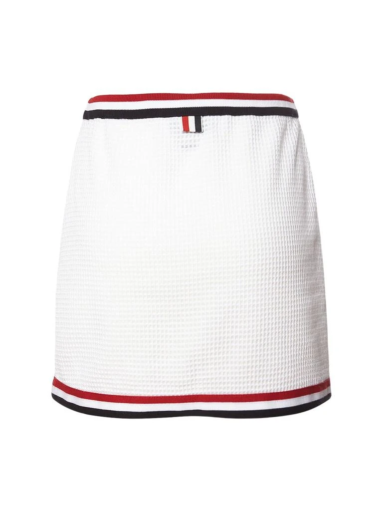 商品Thom Browne|Textured Bicolor Cotton Mini Wrap Skirt,价格¥2274,第4张图片详细描述