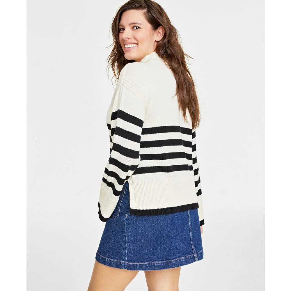 商品On 34th|Women's Mock Neck Sailor-Stripe Sweater, Created for Macy's,价格¥134,第2张图片详细描述