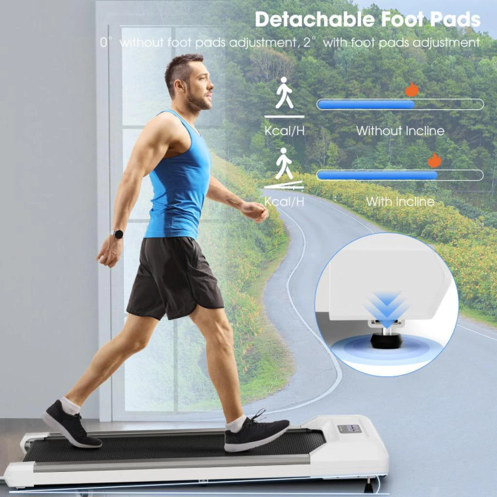 商品Hivvago|2.25 HP Walking Pad with LED Display and Remote Control-Grey,价格¥2613,第4张图片详细描述