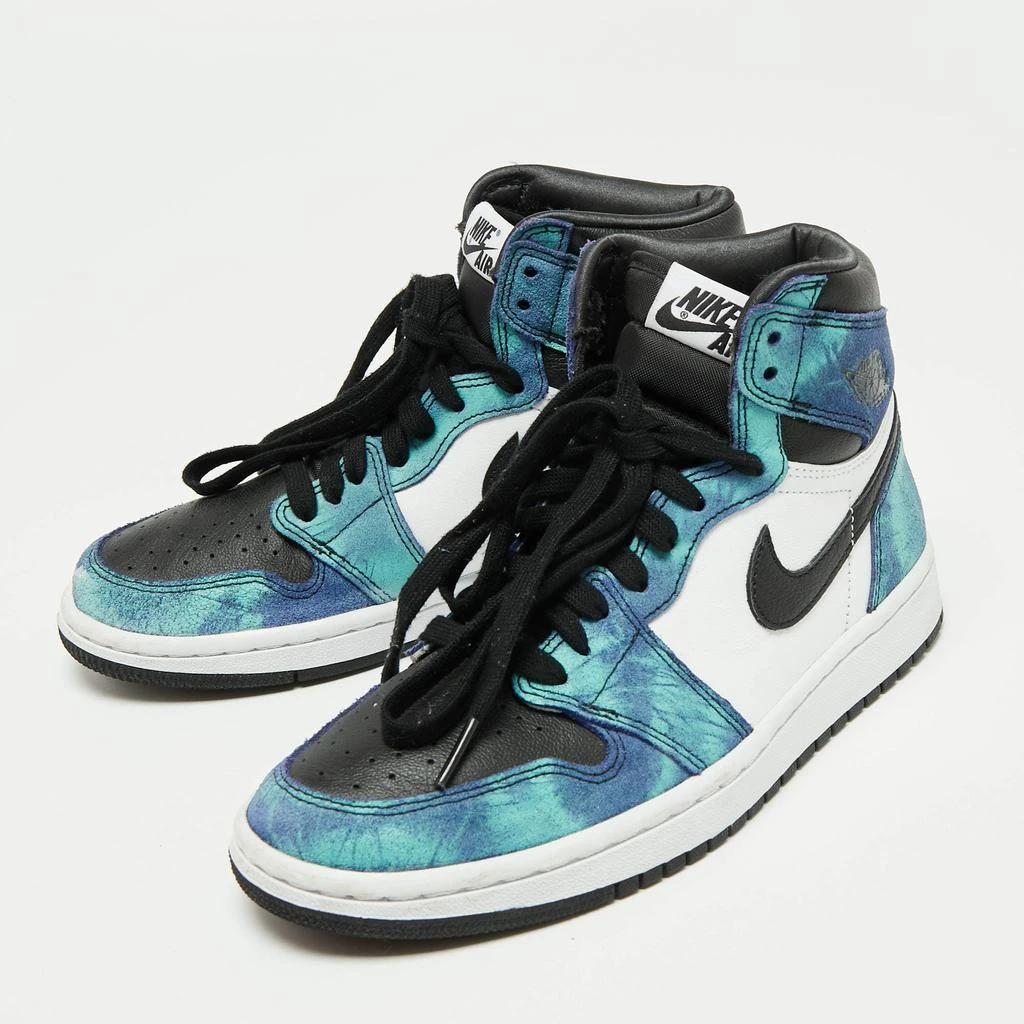 商品[二手商品] NIKE|Nike Jordan Multicolor Leather And Fabric Air Jordan 1 Retro Tie-Dye High Top Sneakers Size 38.5,价格¥1427,第2张图片详细描述