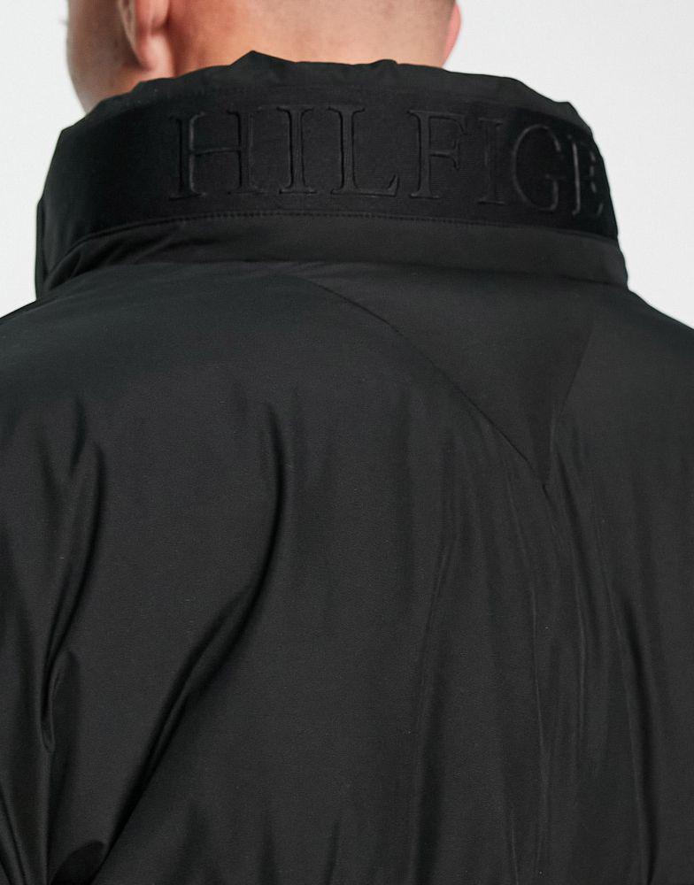 商品Tommy Hilfiger|Tommy Hilfiger tech stand collar icon ziptape puffer jacket in black,价格¥2453,第5张图片详细描述