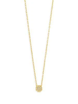 商品Sterling Forever|Raemy 14K Goldplated & Cubic Zirconia Pendant Necklace,价格¥243,第2张图片详细描述