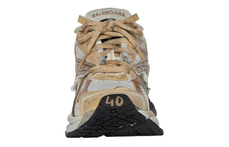 商品[国内直发] Balenciaga|巴黎世家 Valentine's Day 22 Runner 透气厚底 时尚百搭 低帮 老爹鞋 男款 米白金 做旧款,价格¥6508,第4张图片详细描述