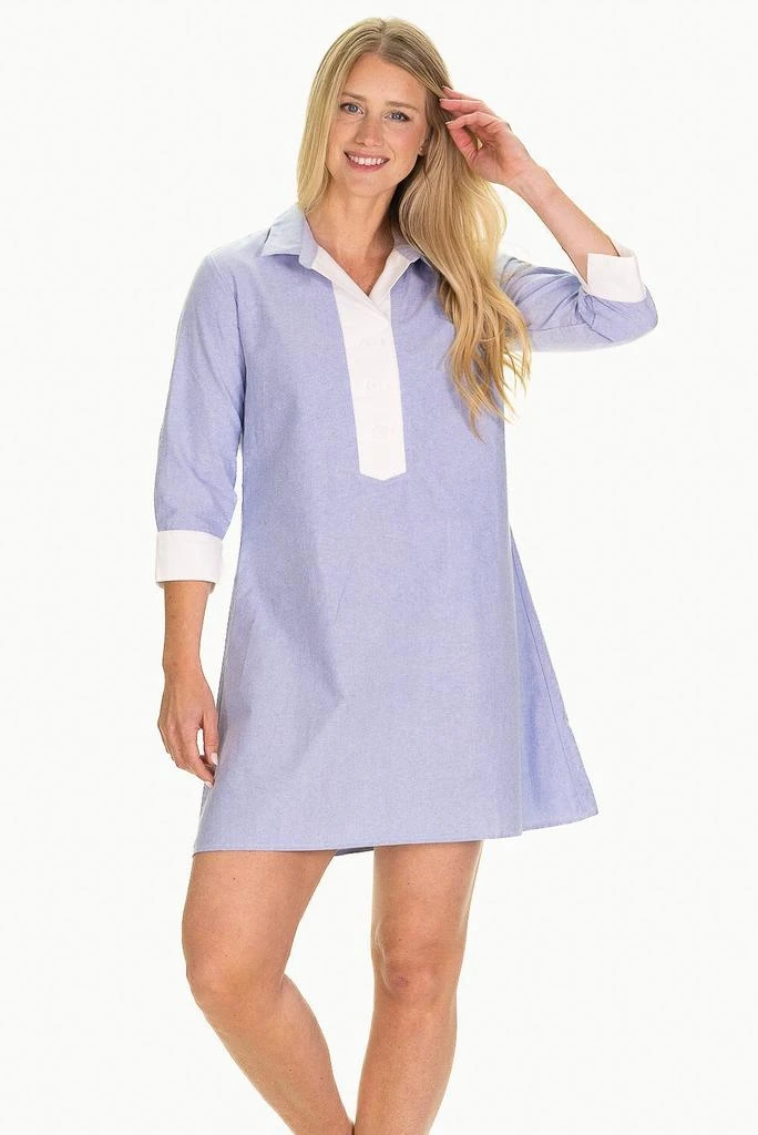 商品Duffield Lane|The Raleigh Collared Dress in Blue Oxford,价格¥1056,第1张图片