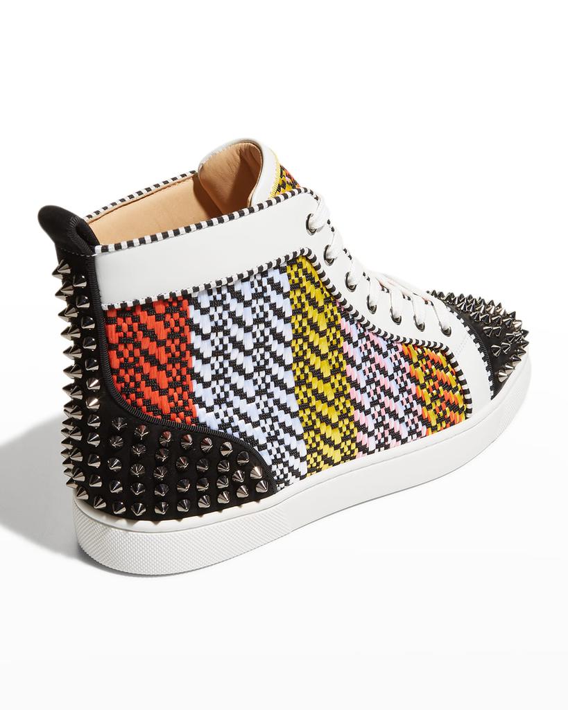 Men's Multicolor Woven Spike High-Top Sneakers商品第3张图片规格展示