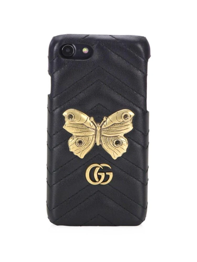 商品Gucci|Metal Mix GG Marmont Leather iPhone Case,价格¥2924,第1张图片