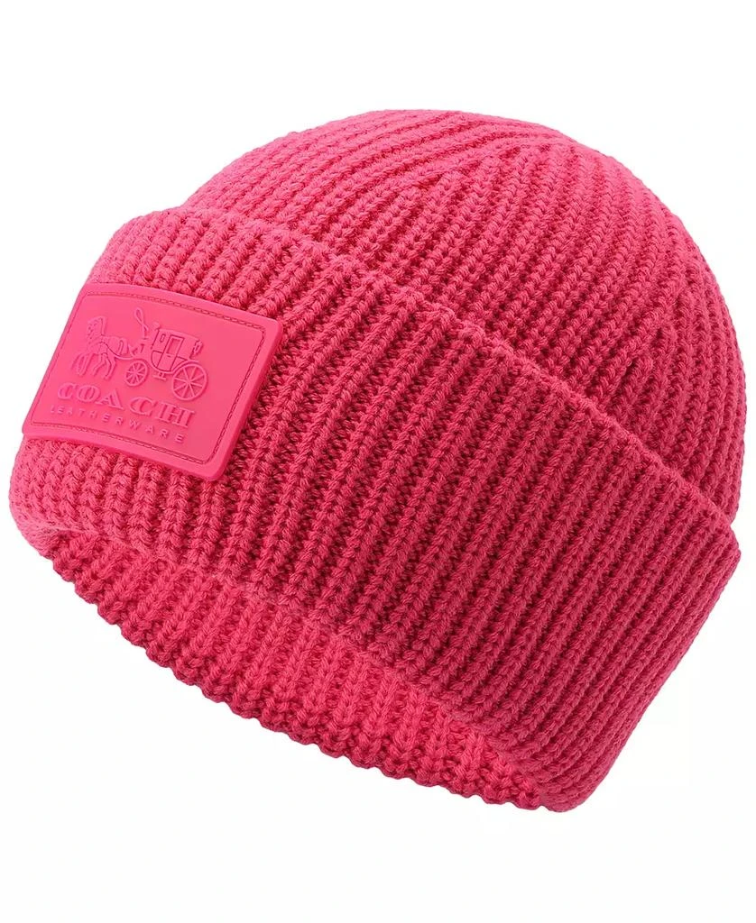 商品Rebecca Minkoff|Women's Classic Ribbed Tonal Patch Cuff Beanie,价格¥414,第2张图片详细描述