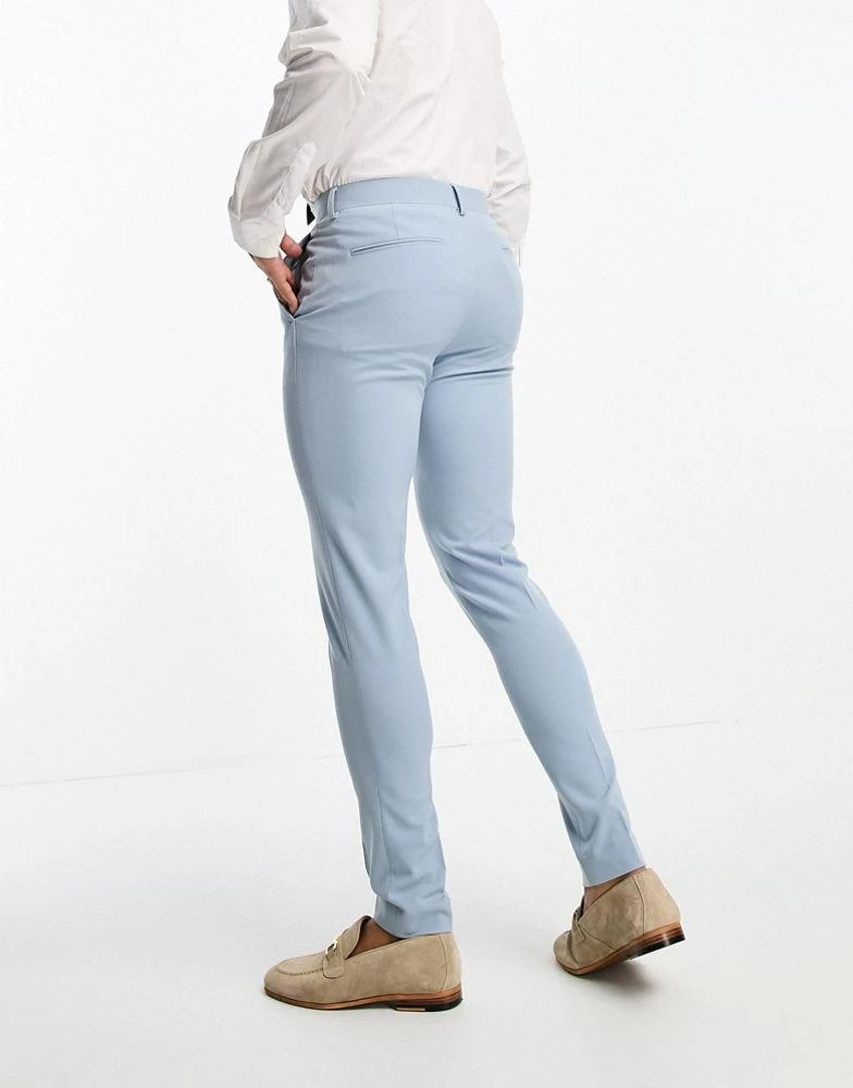 商品ASOS|ASOS DESIGN wedding super skinny suit trousers in pale blue,价格¥179,第2张图片详细描述