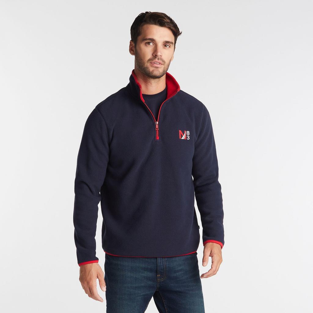 商品Nautica|Nautica Mens Big & Tall Quarter Zip Nautex  Fleece Pullover,价格¥393,第1张图片