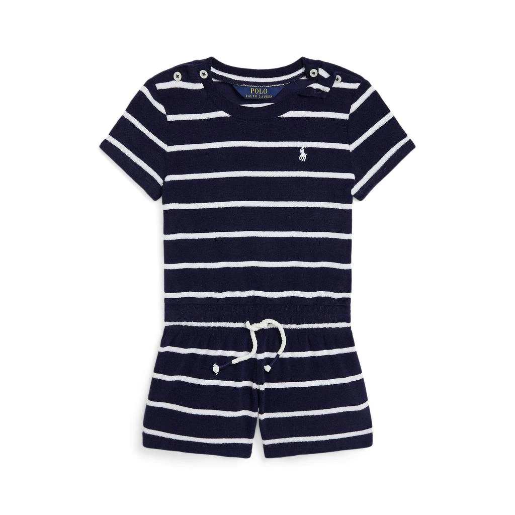 商品Ralph Lauren|Striped Terry Romper (Little Kids),价格¥307,第1张图片