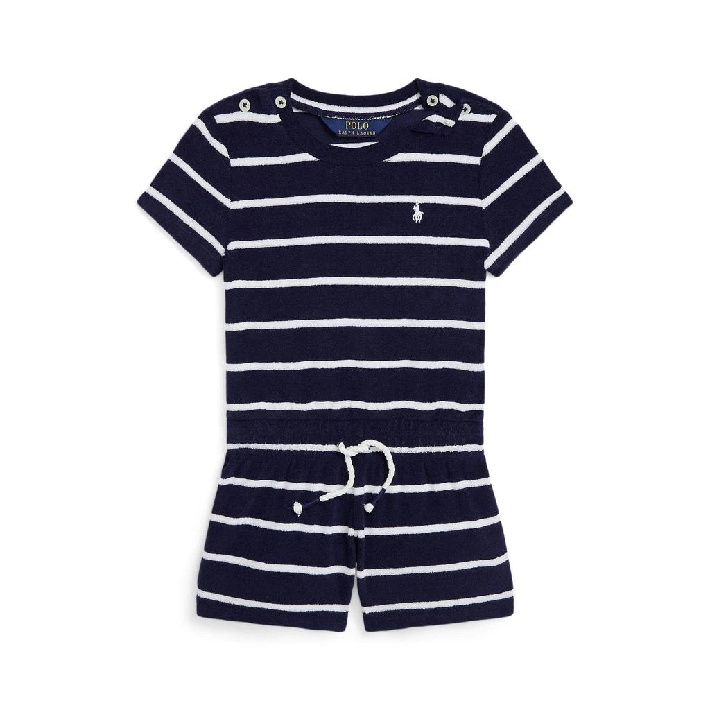 商品Ralph Lauren|Striped Terry Romper (Little Kids),价格¥165,第1张图片